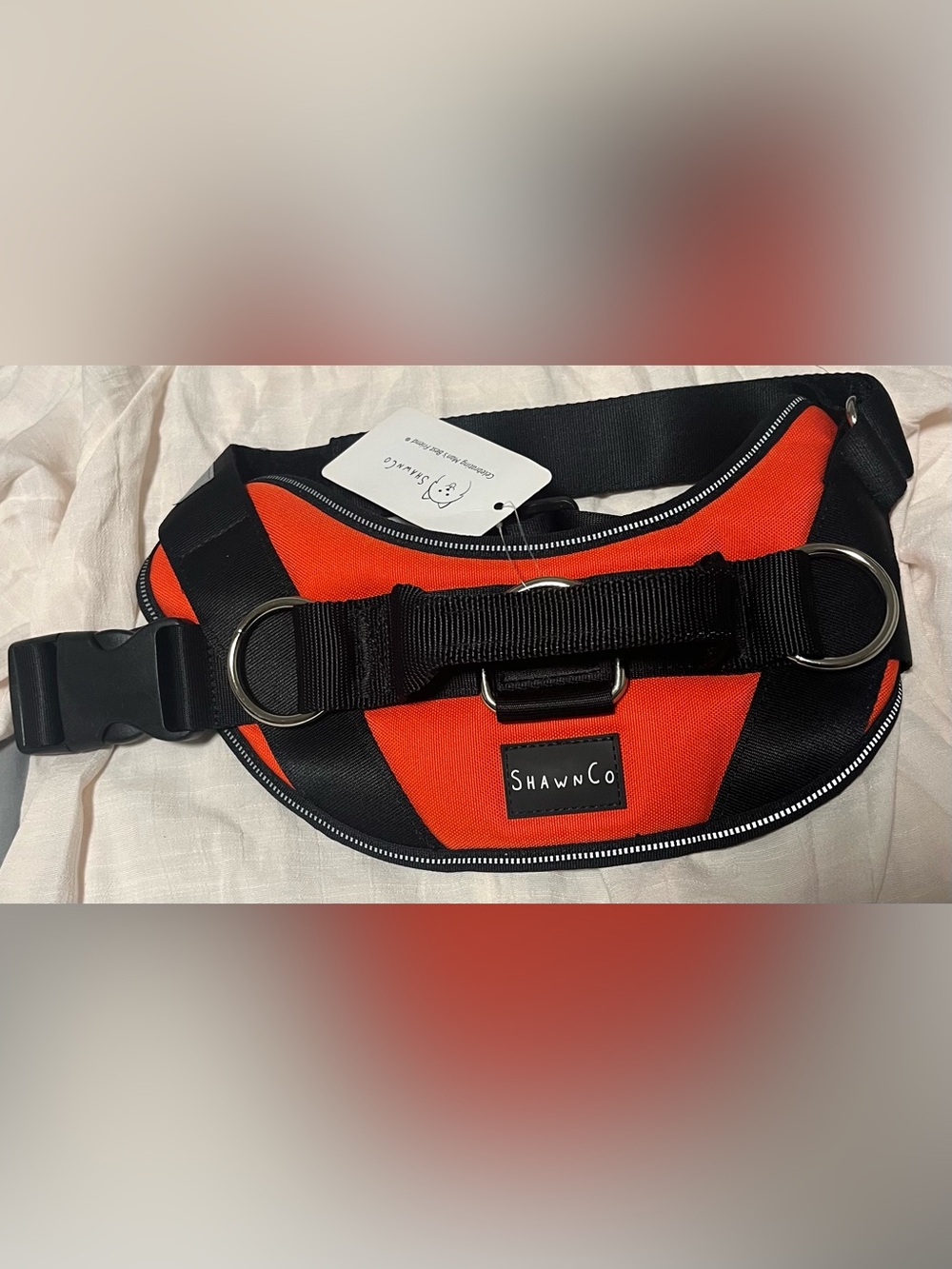 Orange & Black Hands-Free Dog Belt Bag